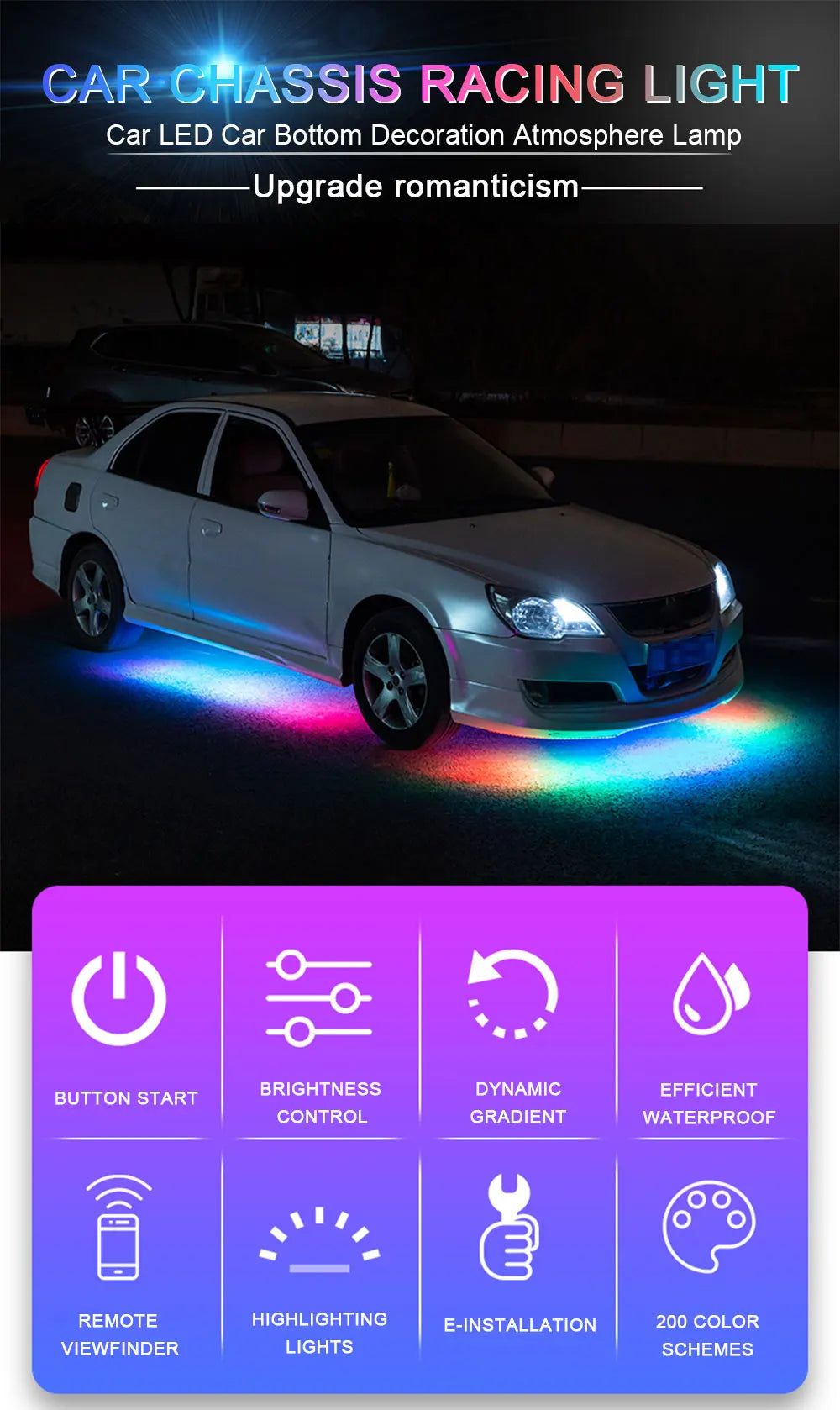 LED RGB under-glow Kit for any car.