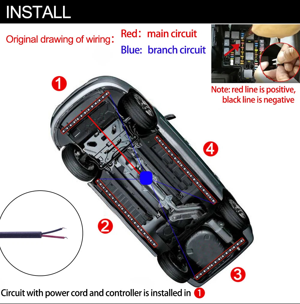 LED RGB under-glow Kit for any car.
